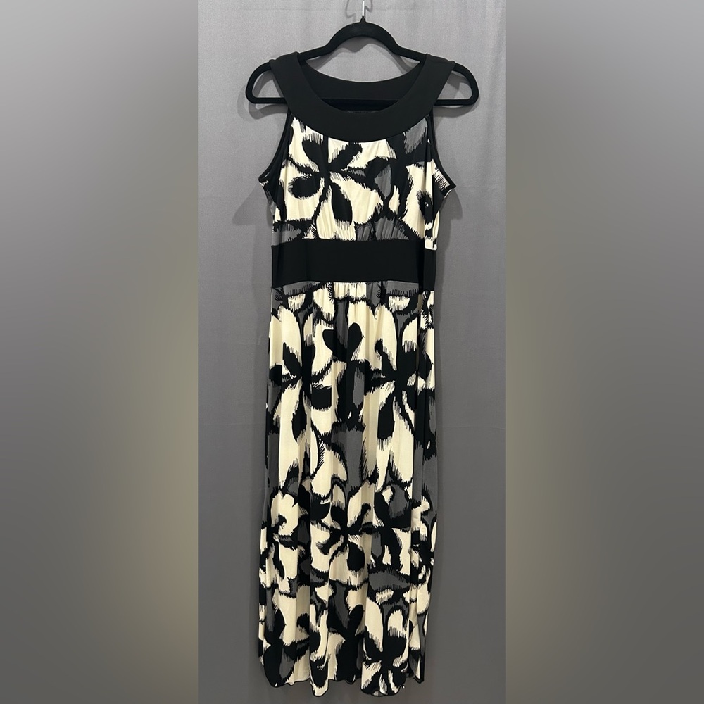 Suzie In The City Black and White Floral Jumpsuit with Bold Pattern